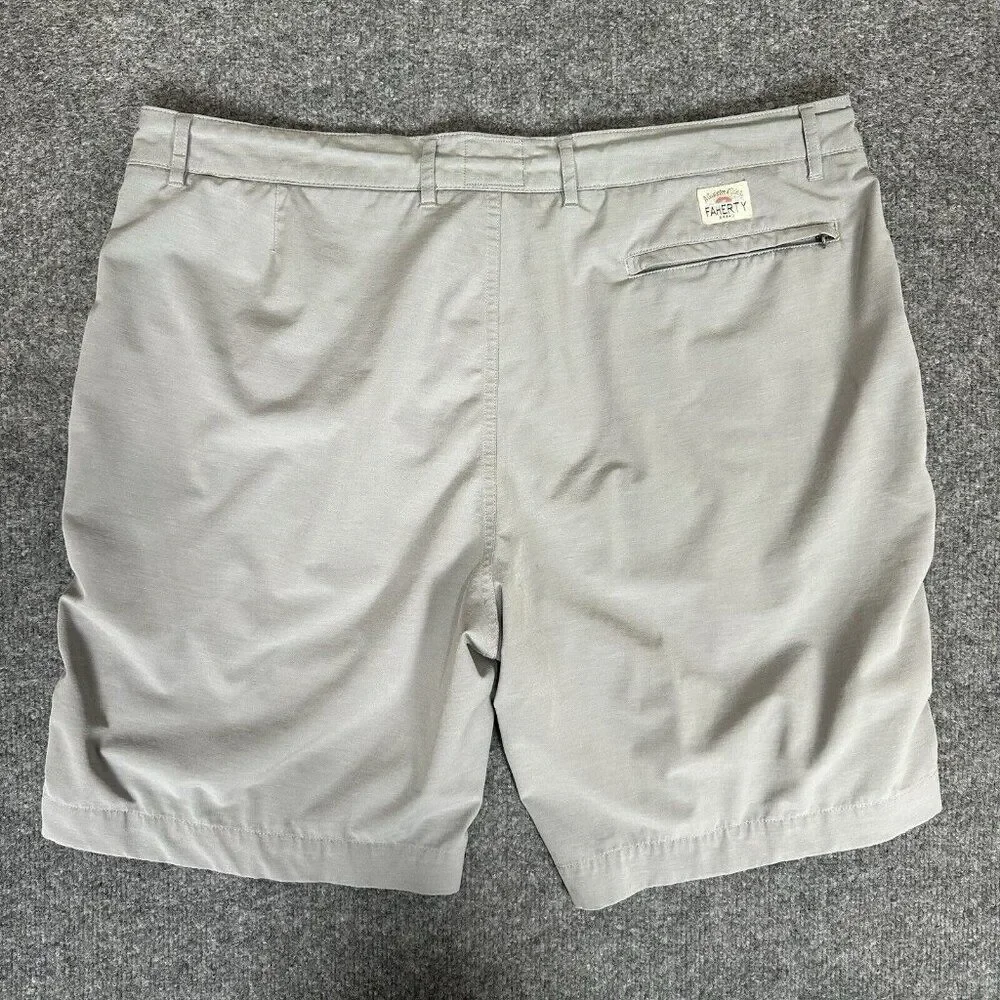 Faherty All Day Shorts Mens‎ 38 (40) Grey Chino Drawstring Casual 9